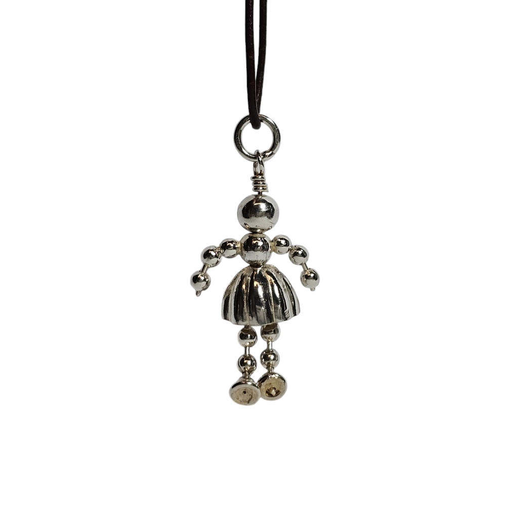 Vintage Articulating Girl Pendant in Sterling Silver - Picture 7 of 10